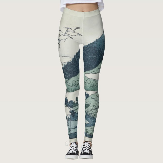 DRUCKENDE Leggings VINTAG JAPANISCHE DRUCKERIN (Vorderseite)