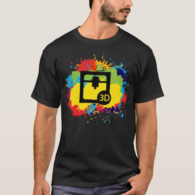 Drucker-Operator für 3D-Drucküberlauf T-Shirt (Vorderseite)