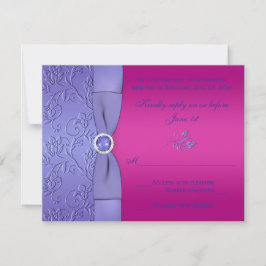 DRUCKER RIBBON Fuchsia, Lila florale RSVP-Karte Einladung