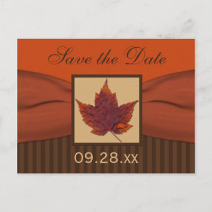 DRUCKER RIBBON Herbstleaf Save the Date Postkarte