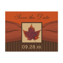 DRUCKER RIBBON Herbstleaf Save the Date Postkarte