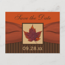 DRUCKER RIBBON Herbstleaf Save the Date Postkarte
