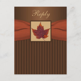 DRUCKER RIBBON Herbstleaf Streifen Hochzeitszange RSVP Karte