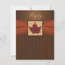 DRUCKER RIBBON Herbstleaf Streifen Hochzeitszange RSVP Karte