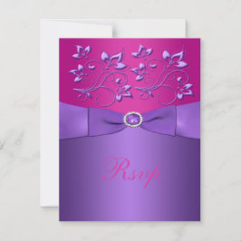 DRUCKER RIBBON Lila Fuchsia Floral RSVP-Karte RSVP Karte