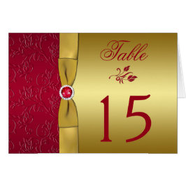 DRUCKER RIBBONrot, Gold Tischnummer Card