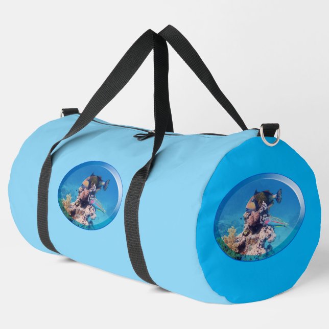 Drückerfisch am Korallenriff - Fotodesign |  Duffle Bag (Linke Ecke)