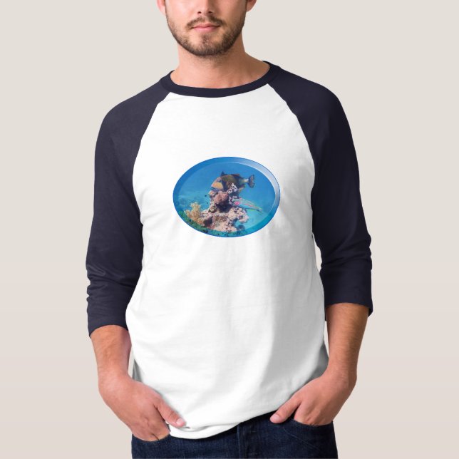 Drückerfisch am Korallenriff - Fotodesign |  T-Shirt (Vorderseite)