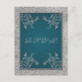 DRUCKERRIBON Aquamarin auf IMITATS Pewter RSVP-Kar RSVP Karte