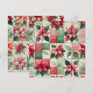 Druckfarben-Patchwork-Poinsettia-Papier Einladung