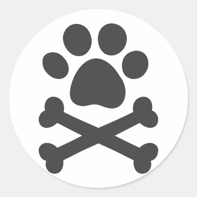 Druckgekreuzte Knochen einfügen - Farbe des Hinter Runder Aufkleber (Vorderseite)