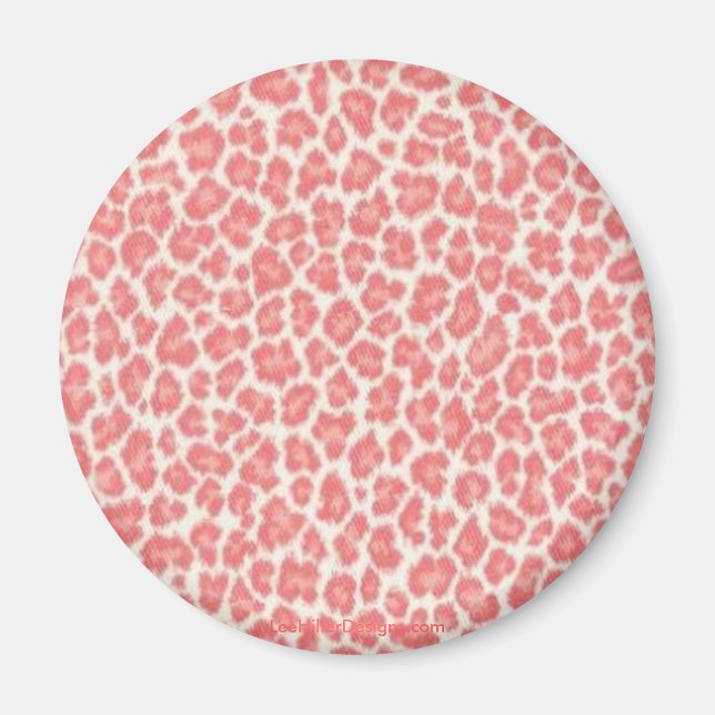 Druckgeschenke aus Rosa und Creme Leopard Magnet (Vorne)