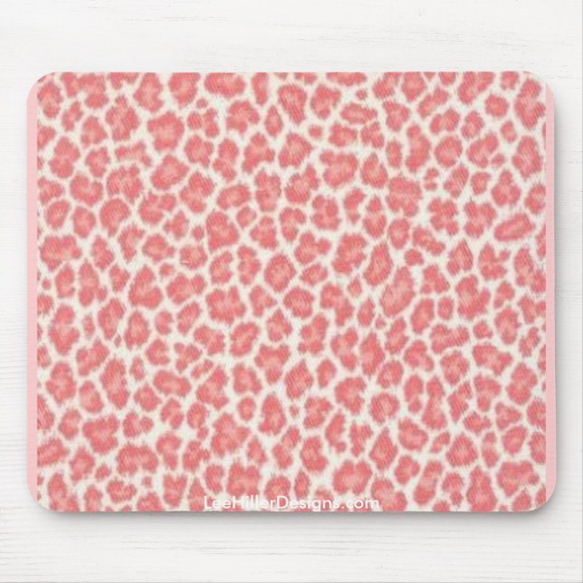 Druckgeschenke aus Rosa und Creme Leopard Mousepad (Vorne)