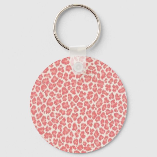 Druckgeschenke aus Rosa und Creme Leopard Schlüsselanhänger (Vorderseite)