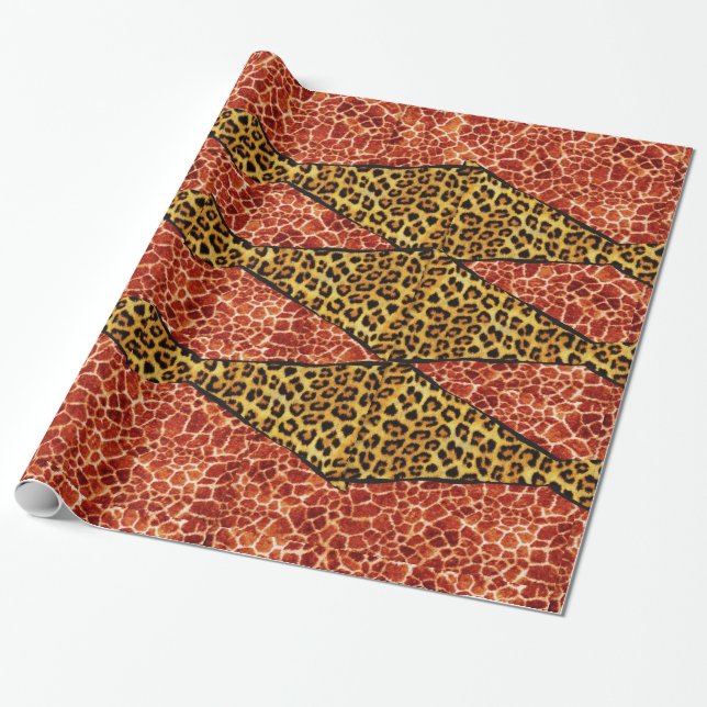 DRUCKGIRAFFE, LEOPARD FUR RIBBON GESCHENKPAPIER (Ungerollt)