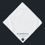 Druckhund mit Druckmaschine wachsen Halstuch<br><div class="desc">Dieser einfache schwarz-weiße Hundepfoto druckt Bandana ist perfekt für Profis der Tierpflege. Alle schwarzen Texte,  die durch Bearbeiten des Designs angepasst werden können,  wo Sie auch Elemente hinzufügen können,  und mehr Text,  wenn Sie möchten,  zusammen mit Vorlagenfeldern,  damit Sie den Text personalisieren können.</div>