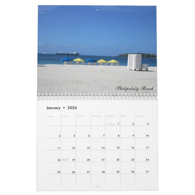 Druckkalender St. Maarten Gewohnheit Kalender (Jan 2026)