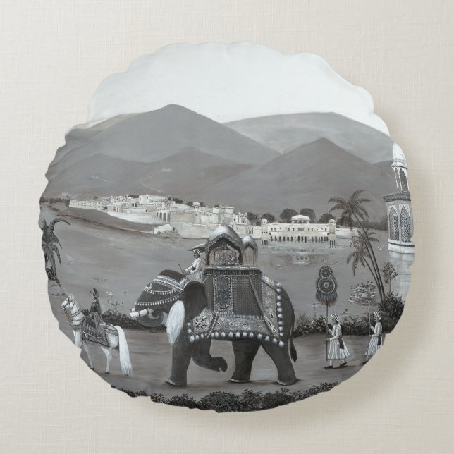 Druckkissen zum indischen Kulturerbe Rundes Kissen (Vorderseite)