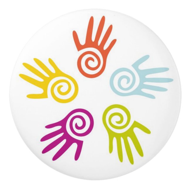 Druckknopf für die Keramik der gestrichenen Hände Keramikknauf (Vorderseite)