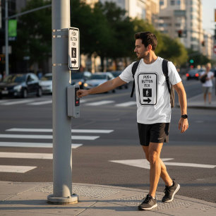 Druckknopf für Fußgängerüberweg-Schild T-Shirt