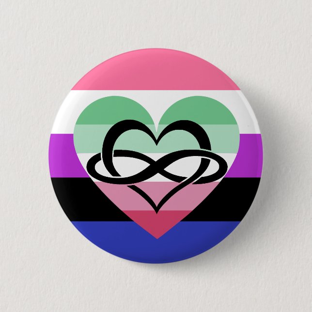Druckknopf "Genderfluid Abrosexual Polyam Button (Vorderseite)
