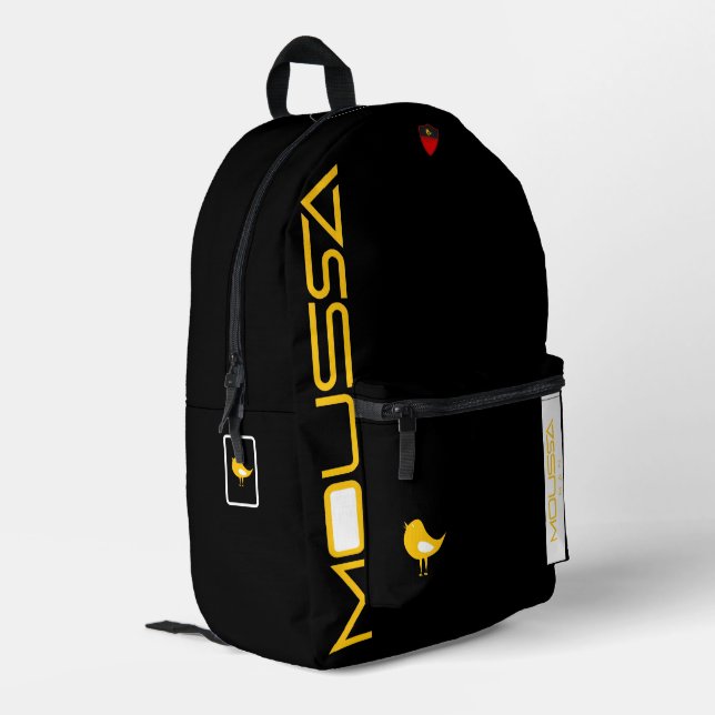 Druckknopfbeutel Bedruckter Rucksack (Rückseitige Ecke links)