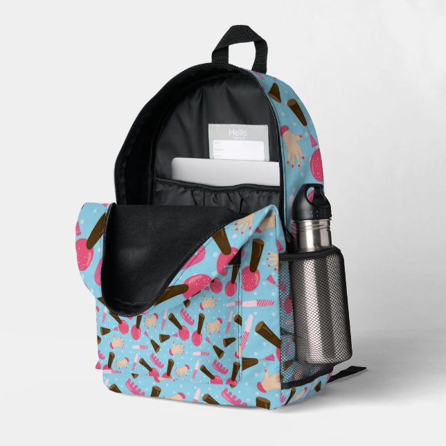 Druckknopfbeutel Bedruckter Rucksack (Rückseitige Ecke links (Offen) )