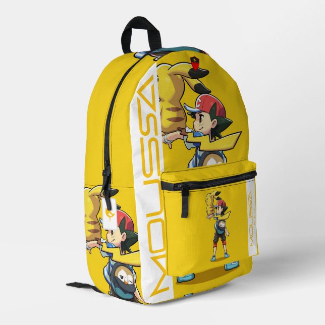 Druckknopfbeutel Bedruckter Rucksack (Rückseitige Ecke links)