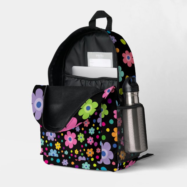 Druckknopfbeutel Bedruckter Rucksack (Rückseitige Ecke links (Offen) )