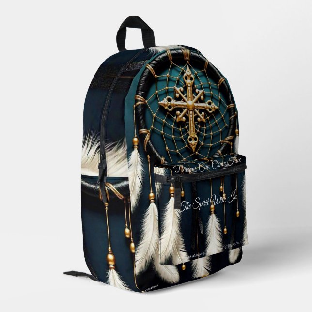 Druckknopfbeutel Bedruckter Rucksack (Rückseitige Ecke links)