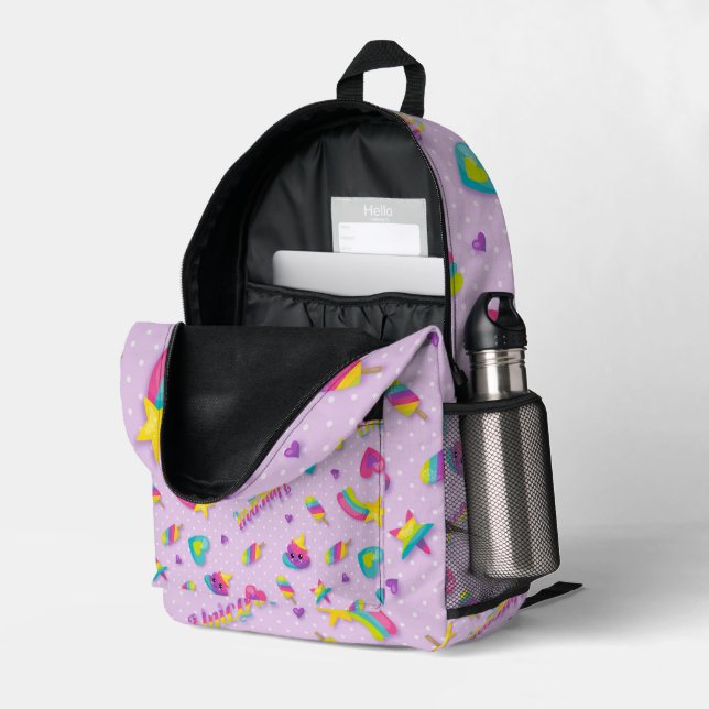 Druckknopfbeutel Bedruckter Rucksack (Rückseitige Ecke links (Offen) )