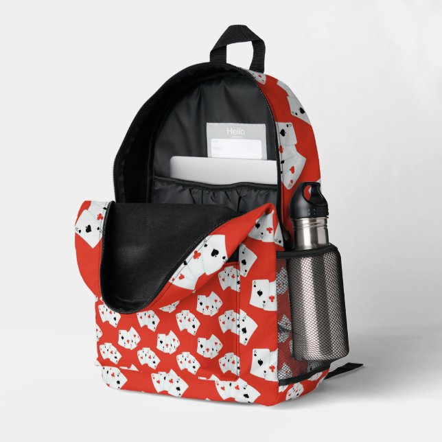 Druckknopfbeutel Bedruckter Rucksack (Rückseitige Ecke links (Offen) )