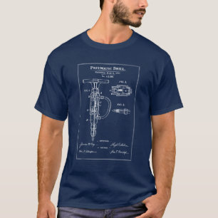 Druckluftbohrer Blaupausen Patent T-Shirt