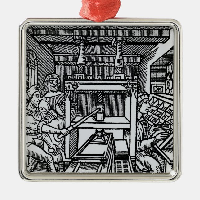 Druckmaschine Ornament Aus Metall (Vorne)