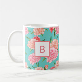 Druckmonogramm für rosa Carnese Kaffeetasse
