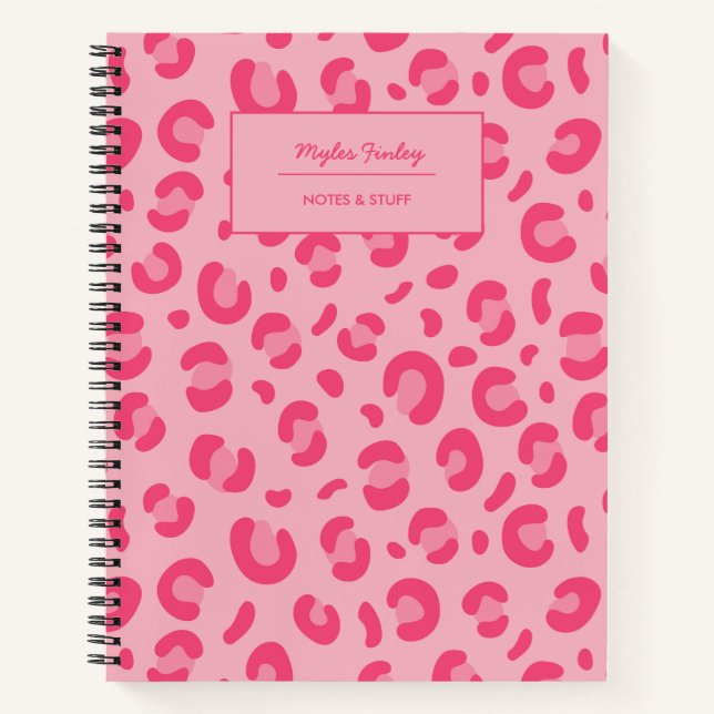 Druckmuster aus rosa Leopard Notizbuch (Vorderseite)
