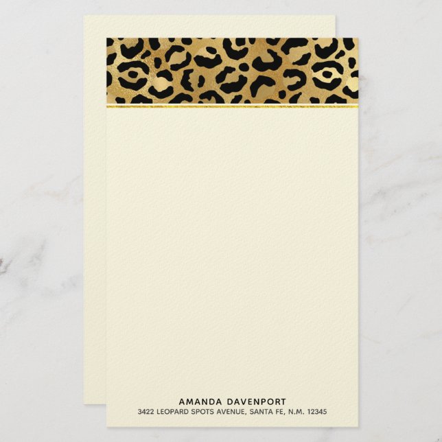 Druckmuster aus Wild & Exotic Leopard Briefpapier (Vorne/Hinten)