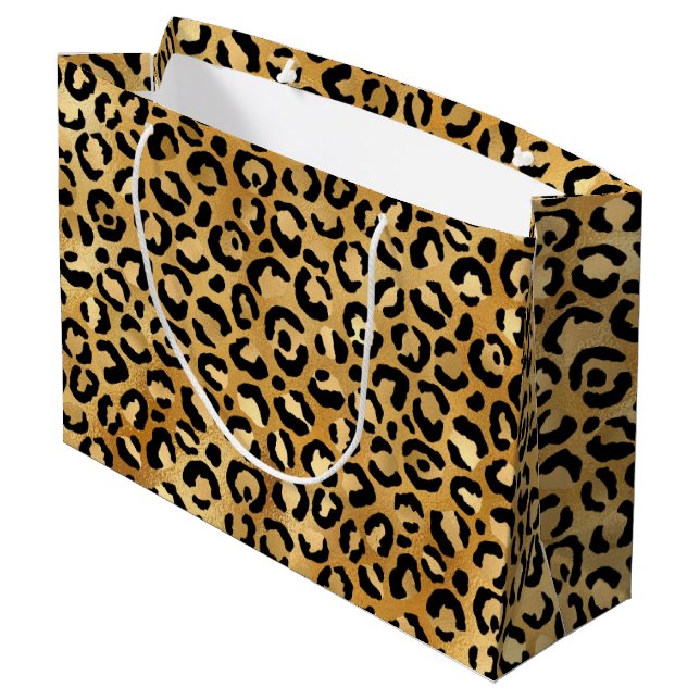 Druckmuster aus Wild & Exotic Leopard Große Geschenktüte (Rückseite Schrägansicht)