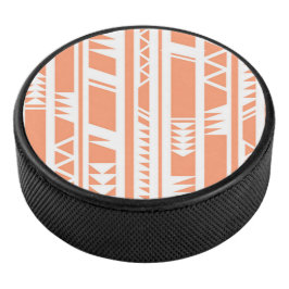 Druckmuster für Pfirsich und weiße Stämme Eishockey Puck