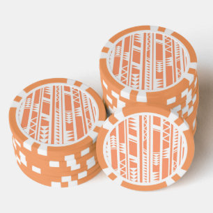 Druckmuster für Pfirsich und weiße Stämme Pokerchips