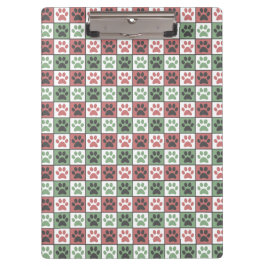 Druckmuster für rote und grüne, karierte Hunde Klemmbrett