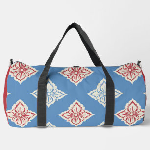 Druckmuster für traditionelle Blumenblöcke Duffle Bag