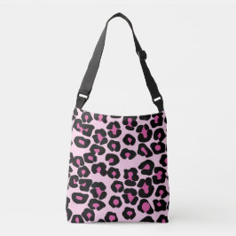 Druckmuster in Rosa und Schwarz-Leopard Tragetaschen Mit Langen Trägern