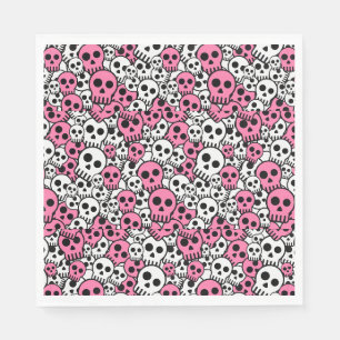 Druckmuster mit rosa gotischem Totenkopf Serviette