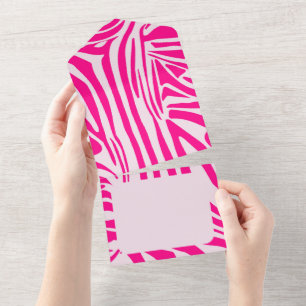 Druckmuster mit rosa Zebrastreifen All In One Einladung