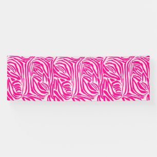 Druckmuster mit rosa Zebrastreifen Banner