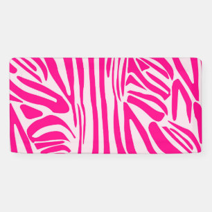 Druckmuster mit rosa Zebrastreifen Banner