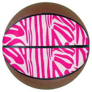 Druckmuster mit rosa Zebrastreifen Basketball