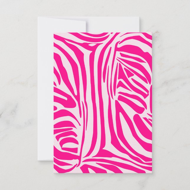 Druckmuster mit rosa Zebrastreifen Dankeskarte (Vorderseite)