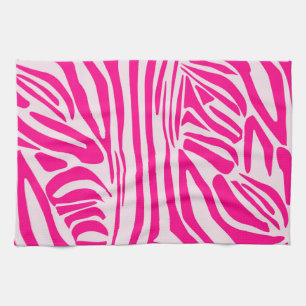 Druckmuster mit rosa Zebrastreifen Geschirrtuch